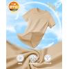 imageMAGCOMSEN Womens Short Sleeve TShirts UPF 50 Sun Protection Quick Dry Athletic Running Workout Rash Guard TopsLight Apricot