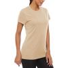 imageMAGCOMSEN Womens Short Sleeve TShirts UPF 50 Sun Protection Quick Dry Athletic Running Workout Rash Guard TopsLight Apricot