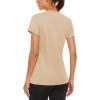 imageMAGCOMSEN Womens Short Sleeve TShirts UPF 50 Sun Protection Quick Dry Athletic Running Workout Rash Guard TopsLight Apricot