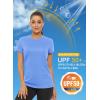 imageMAGCOMSEN Womens Short Sleeve TShirts UPF 50 Sun Protection Quick Dry Athletic Running Workout Rash Guard TopsLight Blue