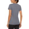 imageMAGCOMSEN Womens Short Sleeve TShirts UPF 50 Sun Protection Quick Dry Athletic Running Workout Rash Guard TopsLight Gery