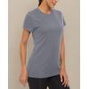 imageMAGCOMSEN Womens Short Sleeve TShirts UPF 50 Sun Protection Quick Dry Athletic Running Workout Rash Guard TopsLight Gery