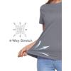 imageMAGCOMSEN Womens Short Sleeve TShirts UPF 50 Sun Protection Quick Dry Athletic Running Workout Rash Guard TopsLight Gery