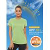 imageMAGCOMSEN Womens Short Sleeve TShirts UPF 50 Sun Protection Quick Dry Athletic Running Workout Rash Guard TopsLight Green