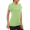 imageMAGCOMSEN Womens Short Sleeve TShirts UPF 50 Sun Protection Quick Dry Athletic Running Workout Rash Guard TopsLight Green
