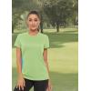 imageMAGCOMSEN Womens Short Sleeve TShirts UPF 50 Sun Protection Quick Dry Athletic Running Workout Rash Guard TopsLight Green