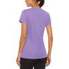 imageMAGCOMSEN Womens Short Sleeve TShirts UPF 50 Sun Protection Quick Dry Athletic Running Workout Rash Guard TopsLight Purple