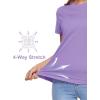imageMAGCOMSEN Womens Short Sleeve TShirts UPF 50 Sun Protection Quick Dry Athletic Running Workout Rash Guard TopsLight Purple