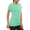 imageMAGCOMSEN Womens Short Sleeve TShirts UPF 50 Sun Protection Quick Dry Athletic Running Workout Rash Guard TopsMint Green