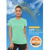 imageMAGCOMSEN Womens Short Sleeve TShirts UPF 50 Sun Protection Quick Dry Athletic Running Workout Rash Guard TopsMint Green