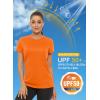 imageMAGCOMSEN Womens Short Sleeve TShirts UPF 50 Sun Protection Quick Dry Athletic Running Workout Rash Guard TopsOrange