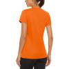 imageMAGCOMSEN Womens Short Sleeve TShirts UPF 50 Sun Protection Quick Dry Athletic Running Workout Rash Guard TopsOrange
