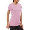imageMAGCOMSEN Womens Short Sleeve TShirts UPF 50 Sun Protection Quick Dry Athletic Running Workout Rash Guard TopsPink