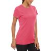imageMAGCOMSEN Womens Short Sleeve TShirts UPF 50 Sun Protection Quick Dry Athletic Running Workout Rash Guard TopsRose
