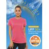 imageMAGCOMSEN Womens Short Sleeve TShirts UPF 50 Sun Protection Quick Dry Athletic Running Workout Rash Guard TopsRose