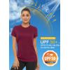 imageMAGCOMSEN Womens Short Sleeve TShirts UPF 50 Sun Protection Quick Dry Athletic Running Workout Rash Guard TopsWine