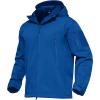 imageMAGCOMSEN Mens Tactical Jacket 7 Pockets Performance Fleece Lined Water Resistant Soft Shell Winter CoatsBright Blue