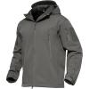 imageMAGCOMSEN Mens Tactical Jacket 7 Pockets Performance Fleece Lined Water Resistant Soft Shell Winter CoatsGray