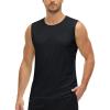 imageMAGCOMSEN Mens UPF 50 Tank Tops Quick Dry Workout Gym Sleeveless Muscle Shirts Summer Beach Swim ShirtBlack