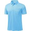 imageMAGCOMSEN Polo Shirts for Men with Pocket Short Sleeve Collared Golf Shirts Quick Dry Pique Performance Athletic SummerSky Blue