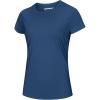 imageMAGCOMSEN Womens Short Sleeve TShirts UPF 50 Sun Protection Quick Dry Athletic Running Workout Rash Guard TopsBlue Grey