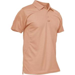 imageMAGCOMSEN Mens Polo Shirt Quick Dry Performance Short Sleeve Tactical Shirts Pique Jersey Golf ShirtApricot