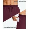 imageMAGCOMSEN Mens Cotton Joggers Sweatpants with Pockets Lightweight Running Workout Trainning Jogging Pants for MenWine Red