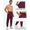 imageMAGCOMSEN Mens Cotton Joggers Sweatpants with Pockets Lightweight Running Workout Trainning Jogging Pants for MenWine Red