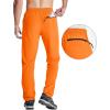 imageMAGCOMSEN Mens Hiking Pants Quick Dry Lightweight Water Resistant Outdoor Pants with 3 Zipper PocketsFl Orange