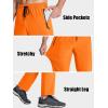 imageMAGCOMSEN Mens Hiking Pants Quick Dry Lightweight Water Resistant Outdoor Pants with 3 Zipper PocketsFl Orange