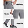 imageMAGCOMSEN Mens Hiking Pants Quick Dry Lightweight Water Resistant Outdoor Pants with 3 Zipper PocketsLight Gray