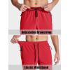 imageMAGCOMSEN Mens Hiking Pants Quick Dry Lightweight Water Resistant Outdoor Pants with 3 Zipper PocketsTomato Red