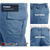 imageMAGCOMSEN Mens Tactical Pants 9 Pockets Ripstop Water Repellent Cargo Pants for Work Hiking HuntingNo BeltBlue Grey