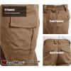 imageMAGCOMSEN Mens Tactical Pants 9 Pockets Ripstop Water Repellent Cargo Pants for Work Hiking HuntingNo BeltBrown