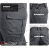 imageMAGCOMSEN Mens Tactical Pants 9 Pockets Ripstop Water Repellent Cargo Pants for Work Hiking HuntingNo BeltDark Grey