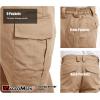 imageMAGCOMSEN Mens Tactical Pants 9 Pockets Ripstop Water Repellent Cargo Pants for Work Hiking HuntingNo BeltKhaki
