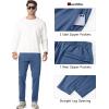 imageMAGCOMSEN Mens Winter Fleece Lined Sweatpants Running Warm Athletic Pants Sports Water Resistant PantsBlue Grey