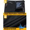 imageMAGCOMSEN Mens Winter Pants Fleece Lined Ski Snow Pants Water Resistant 4 Zip Pockets Outdoor PantsBlack