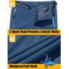 imageMAGCOMSEN Mens Winter Pants Fleece Lined Ski Snow Pants Water Resistant 4 Zip Pockets Outdoor PantsBlue Grey