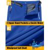 imageMAGCOMSEN Mens Winter Pants Fleece Lined Ski Snow Pants Water Resistant 4 Zip Pockets Outdoor PantsBright Blue