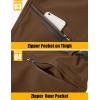 imageMAGCOMSEN Mens Winter Pants Fleece Lined Ski Snow Pants Water Resistant 4 Zip Pockets Outdoor PantsCoffee