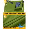 imageMAGCOMSEN Mens Winter Pants Fleece Lined Ski Snow Pants Water Resistant 4 Zip Pockets Outdoor PantsDark Fluorescent Green