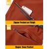 imageMAGCOMSEN Mens Winter Pants Fleece Lined Ski Snow Pants Water Resistant 4 Zip Pockets Outdoor PantsDark Orange