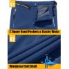 imageMAGCOMSEN Mens Winter Pants Fleece Lined Ski Snow Pants Water Resistant 4 Zip Pockets Outdoor PantsDenim Blue