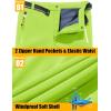 imageMAGCOMSEN Mens Winter Pants Fleece Lined Ski Snow Pants Water Resistant 4 Zip Pockets Outdoor PantsFluorescence Green