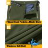 imageMAGCOMSEN Mens Winter Pants Fleece Lined Ski Snow Pants Water Resistant 4 Zip Pockets Outdoor PantsGreen