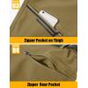 imageMAGCOMSEN Mens Winter Pants Fleece Lined Ski Snow Pants Water Resistant 4 Zip Pockets Outdoor PantsLight Brown
