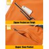 imageMAGCOMSEN Mens Winter Pants Fleece Lined Ski Snow Pants Water Resistant 4 Zip Pockets Outdoor PantsOrange