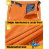 imageMAGCOMSEN Mens Winter Pants Fleece Lined Ski Snow Pants Water Resistant 4 Zip Pockets Outdoor PantsOrange