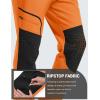 imageMAGCOMSEN Winter Pants for Men Snow Ski Pants Fleece Lined Water Resistant Softshell Hiking Pants 4 PocketsFl Orange